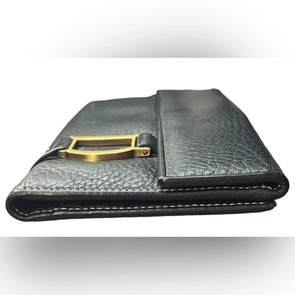 🖤Christian Dior🖤 | 2001 Black Pebbled Leather Trifold Long Wallet - Picture 9 of 14